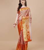 Red Woven Design Kanjeevaram Zari Work Saree