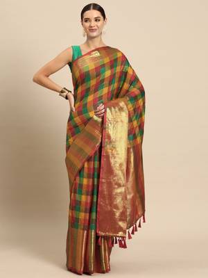 Multicolor Silk Woven Zari Work Saree 1