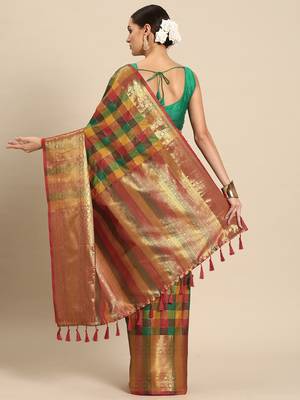 Multicolor Silk Woven Zari Work Saree 2