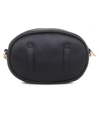 Black Structured Sling Bag with Quilted 2