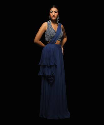 Nocturne draped saree set 1