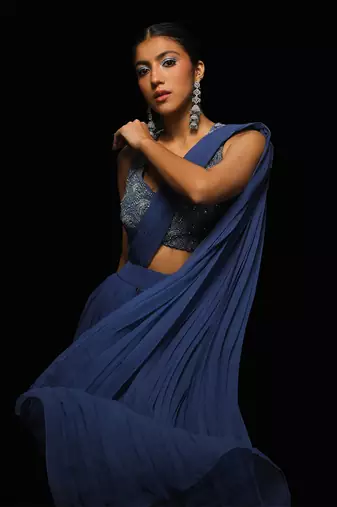 Nocturne draped saree set