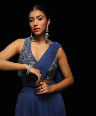 Nocturne draped saree set 3