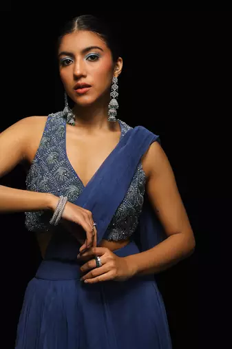 Nocturne draped saree set