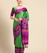 Serona fabrics women's cotton silk embroidery work  saree with blouse