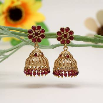 Maroon color premium copper earrings 1