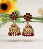 Maroon color premium copper earrings