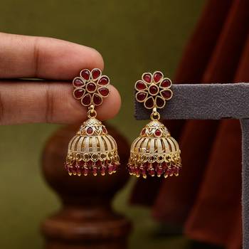 Maroon color premium copper earrings 2
