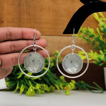 Silver color oxidised earrings 2