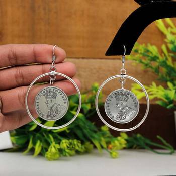 Silver color oxidised earrings 2