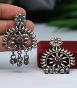 Maroon color oxidised earrings