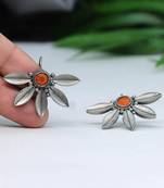 Orange color oxidised earrings