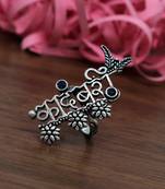 Blue color oxidised ring