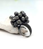 Silver color oxidised ring