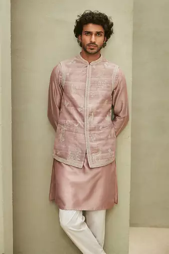 The reimagined rose pink jodhpuri jacket
