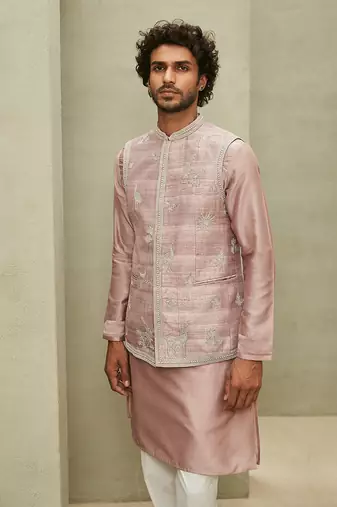 The reimagined rose pink jodhpuri jacket