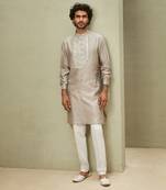 The contemporary classic grey kurta set