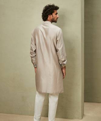 The contemporary classic grey kurta set 3