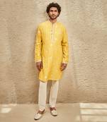 The handcrafted heritage yellow kurta set