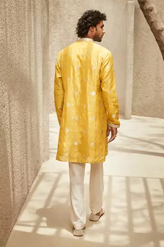 The handcrafted heritage yellow kurta set