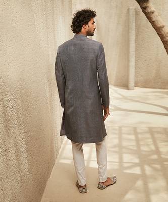The global indian grey kurta set 3