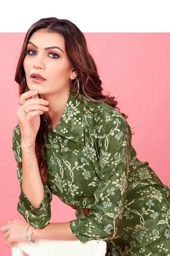 Green Colour Beautiful Co-Ord Set Dress For Stylish Looks