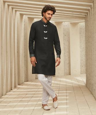 The winged black kurta set 1