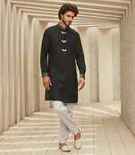 The winged black kurta set