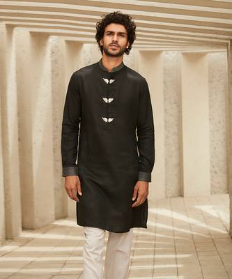 The winged black kurta set 2
