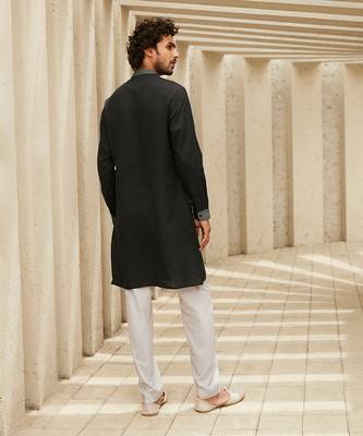 The winged black kurta set 3