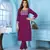Purple Colour Ethnic Kurti With Bottom Set For Formal Casual Looks