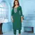 Green Colour Ethnic Kurti With Bottom Set For Formal Casual Looks
