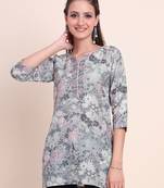 Casual Wearing Grey Colour Short Kurti for Formal Looks