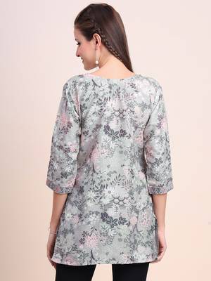 Casual Wearing Grey Colour Short Kurti for Formal Looks 2