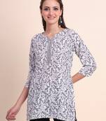 Casual Wearing White Colour Short Kurti for Formal Looks