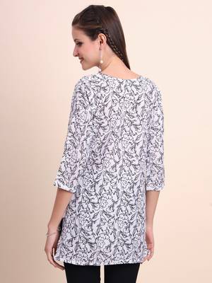Casual Wearing White Colour Short Kurti for Formal Looks 2