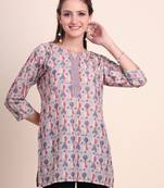 Casual Wearing Cream Colour Short Kurti for Formal Looks