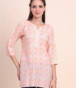 Casual Wearing Peach Colour Short Kurti for Formal Looks