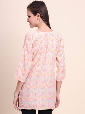 Casual Wearing Peach Colour Short Kurti for Formal Looks 2