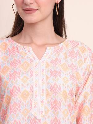 Casual Wearing Peach Colour Short Kurti for Formal Looks 3