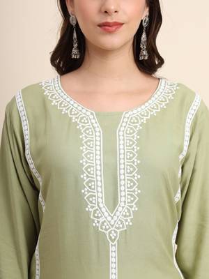Pista Colour Ethnic Rayon Kurti 3
