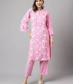 Fancy Pink Colour Partywear Kurti Bottom Set For Girlish Looks