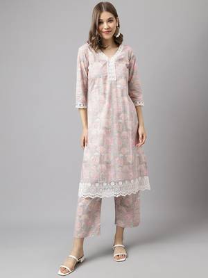 Fancy Baby Pink Colour Partywear Kurti Bottom Set For Girlish Looks 1
