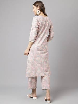 Fancy Baby Pink Colour Partywear Kurti Bottom Set For Girlish Looks 2
