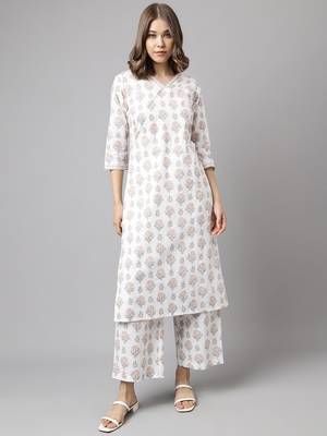 Fancy White Colour Partywear Kurti Bottom Set For Girlish Looks 1