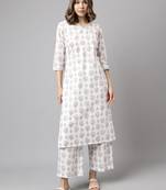 Fancy White Colour Partywear Kurti Bottom Set For Girlish Looks