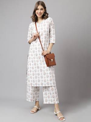 Fancy White Colour Partywear Kurti Bottom Set For Girlish Looks 5