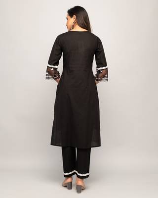 Fancy Black Colour Partywear Kurti Bottom Set For Girlish Looks 2