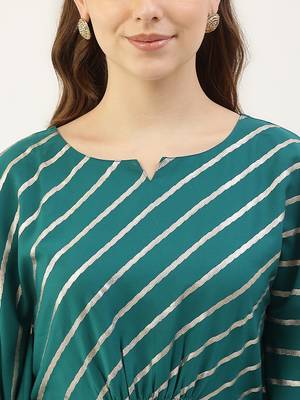 Trending Green Colour Kaftan With Bottom For Elegant Looks 3