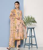 Beautifully Amazing Nude Colour Designer Ethnic Dress For Trendy Girls